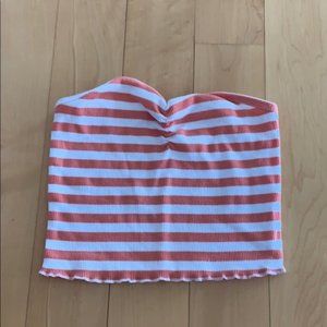 Orange and White Tube Top